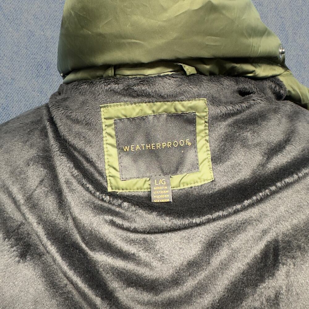 Weatherproof Women’s Green Puffer Coat with High Collar Sz: Large - Picture 6 of 6